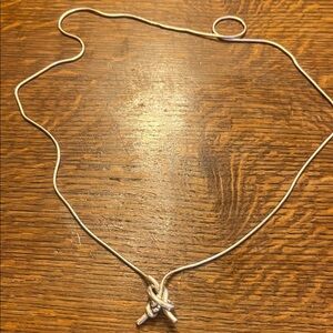 Elegant Sterling Silver Knot Necklace 35”